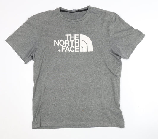 The North Face Men's Grey Short Sleeve Crew Neck T-Shirt