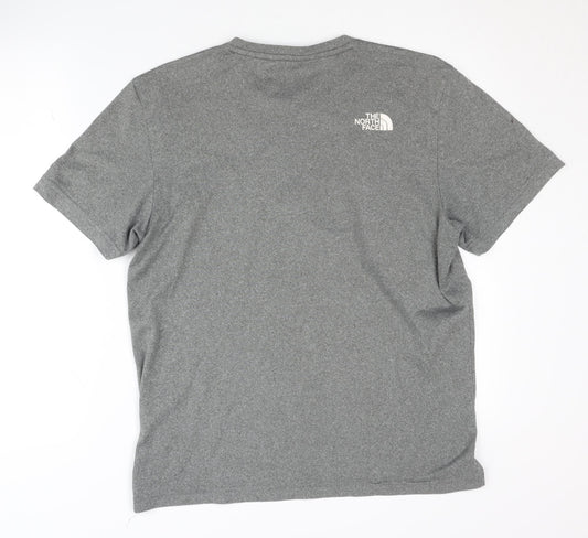 The North Face Men's Grey Short Sleeve Crew Neck T-Shirt
