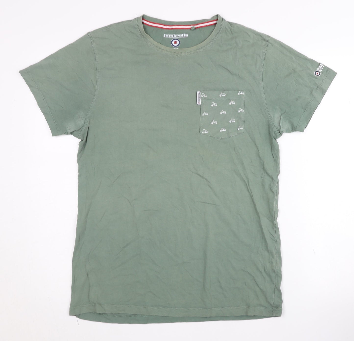 Lambretta Men's Green M Cotton Crew T-Shirt