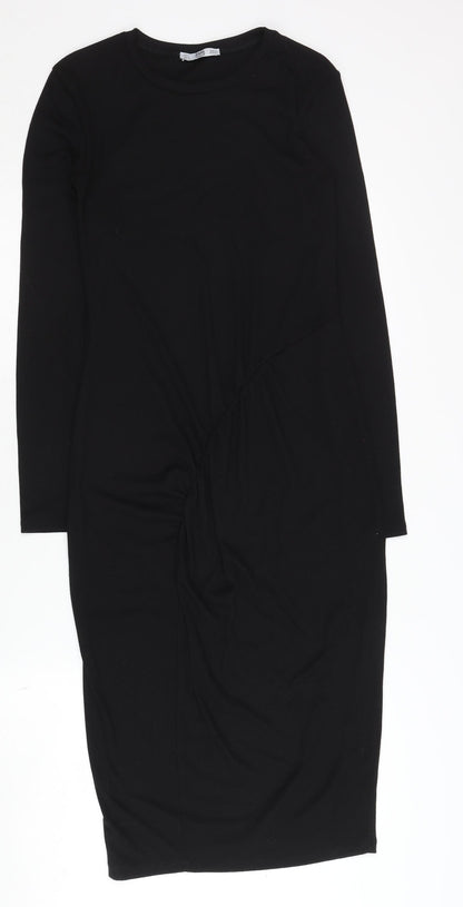 Zara Women's Black Bodycon Dress - Size S