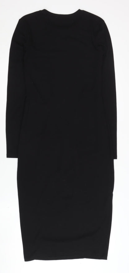 Zara Women's Black Bodycon Dress - Size S