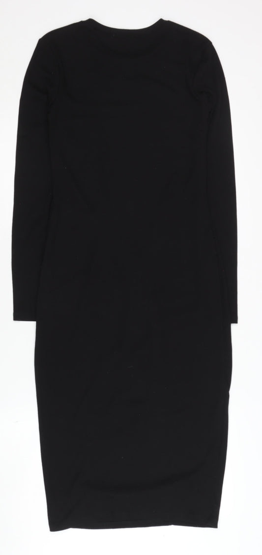 Zara Women's Black Bodycon Dress - Size S