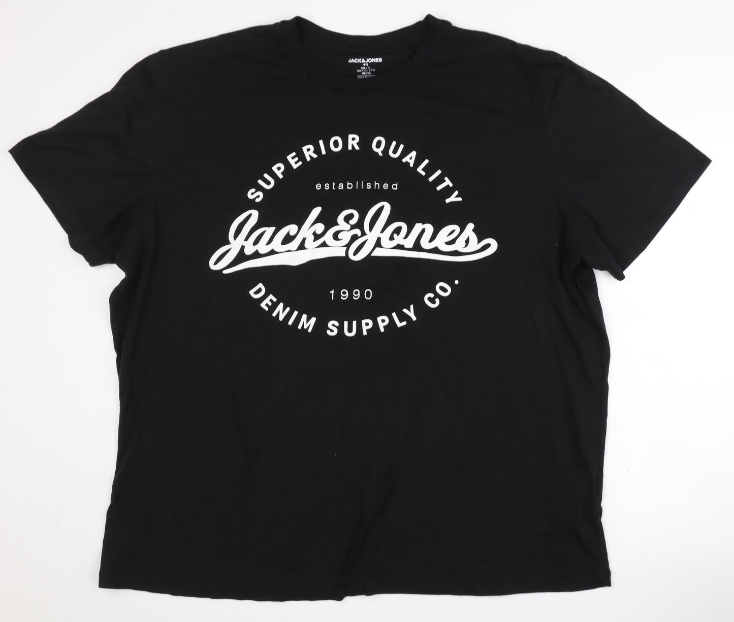 Mens UK Size 2XL JACK & JONES Black  T-Shirt