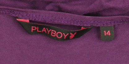 Playboy Women's Purple Cardigan Size 14 Long Sleeve