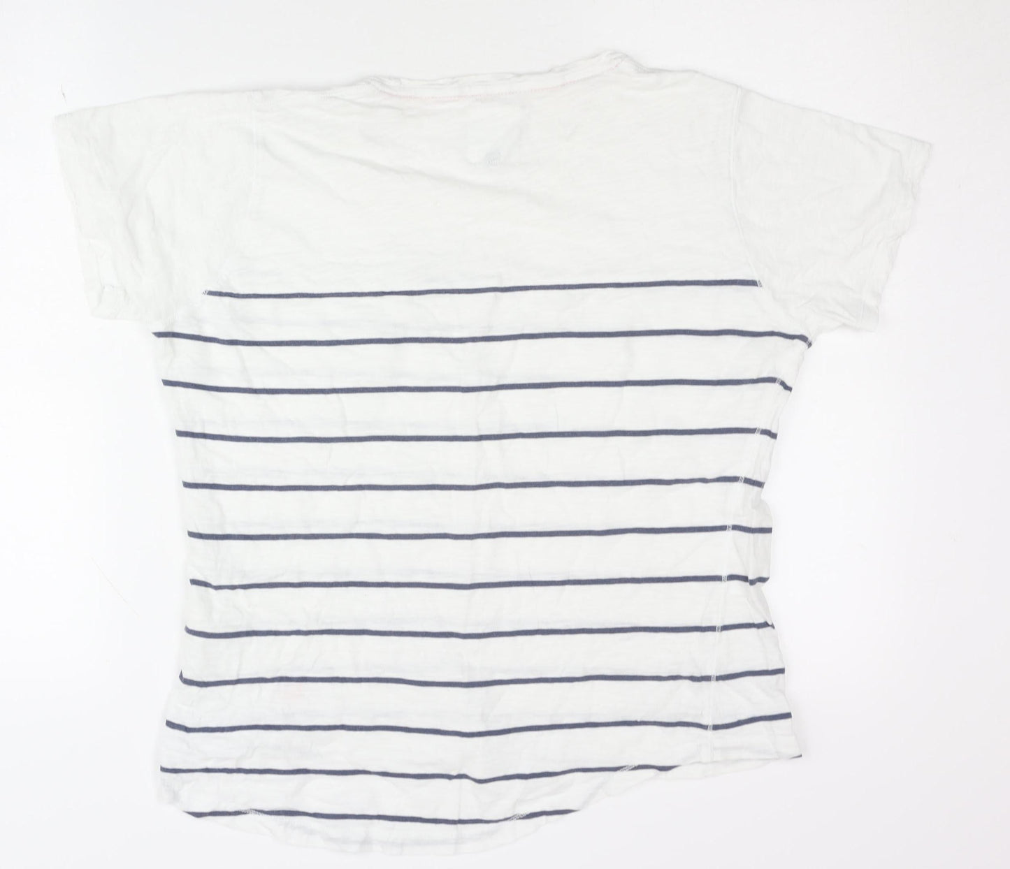 Womens UK Size M Country Rose White Basic T-Shirt