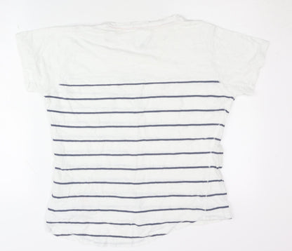 Womens UK Size M Country Rose White Basic T-Shirt