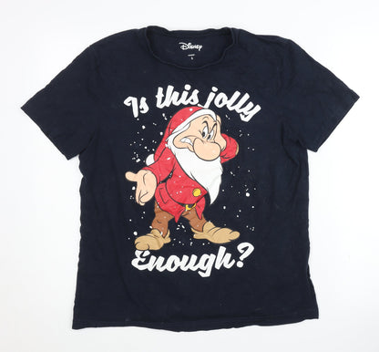 Disney Unisex Adults Black S T-Shirt Christmas