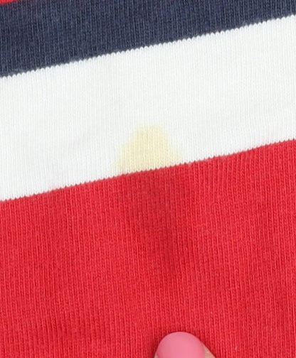 Jack Wills Men's Red Striped Rugby Polo M