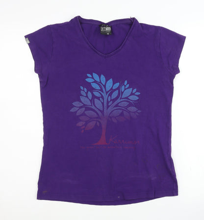 Karrimor Women's Purple V-Neck T-Shirt Size 12 Casual