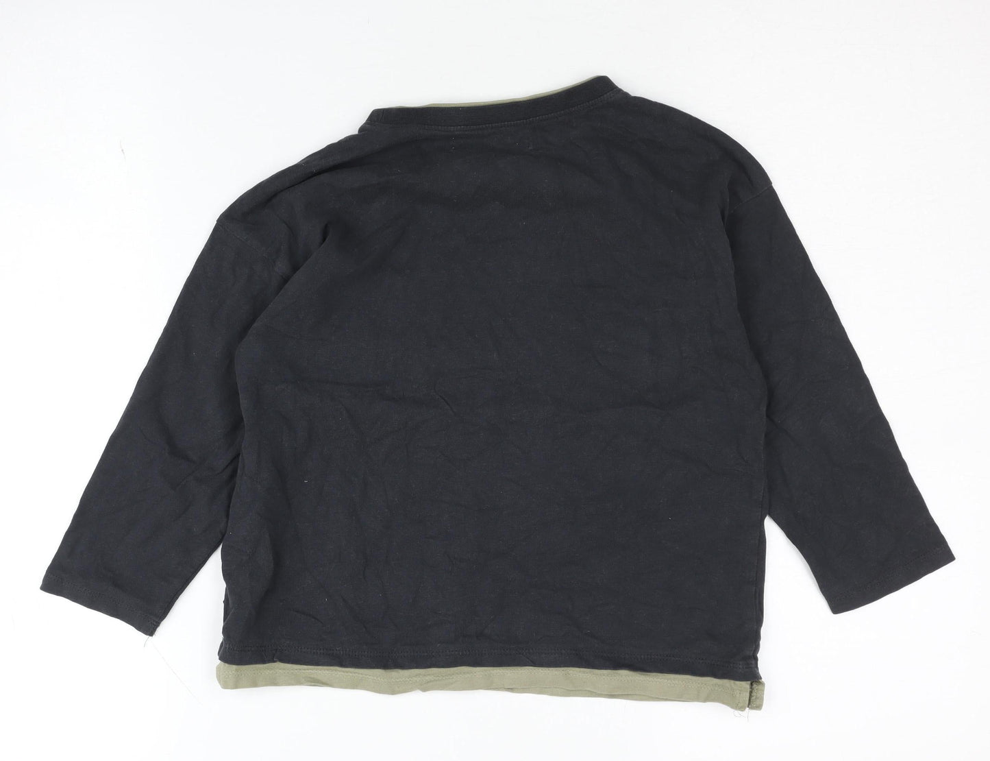 Zara Boys Black Long Sleeve T-Shirt Size 6 Years Pullover