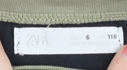 Zara Boys Black Long Sleeve T-Shirt Size 6 Years Pullover