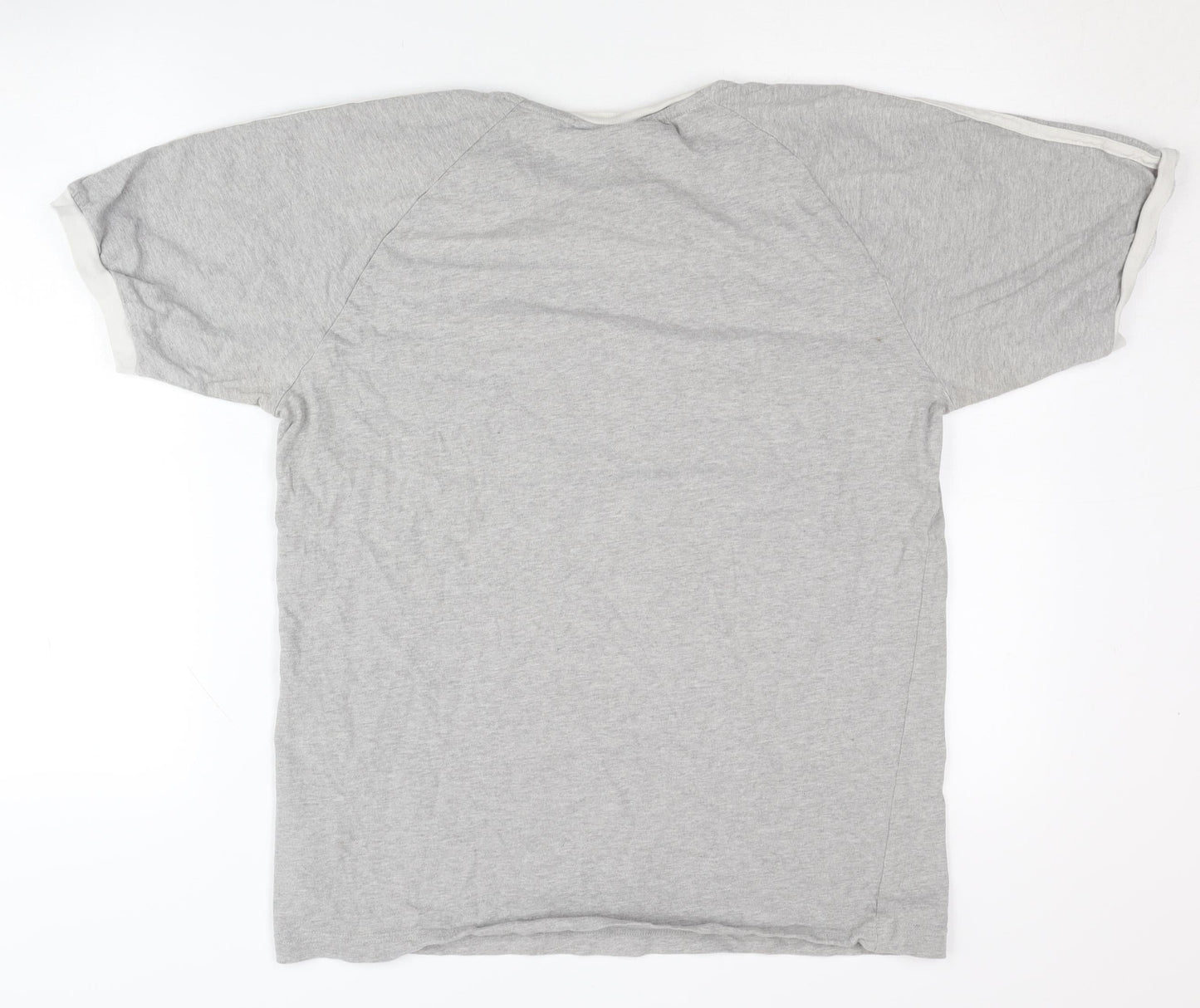 Adidas Men's Grey Crew Neck Logo T-Shirt M