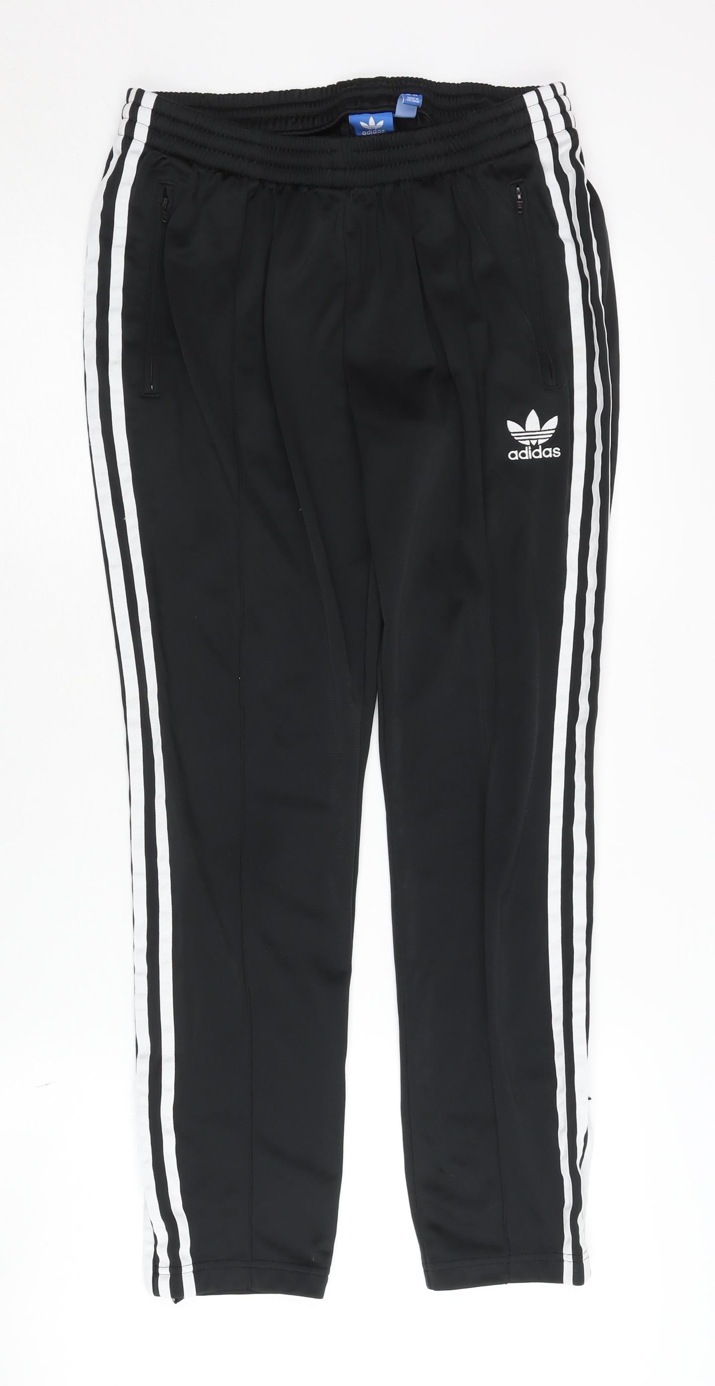 Adidas Unisex Black Track Pants Size 14 Regular Fit