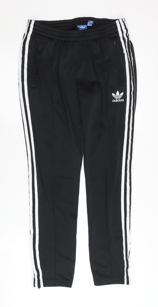Adidas Unisex Black Track Pants Size 14 Regular Fit