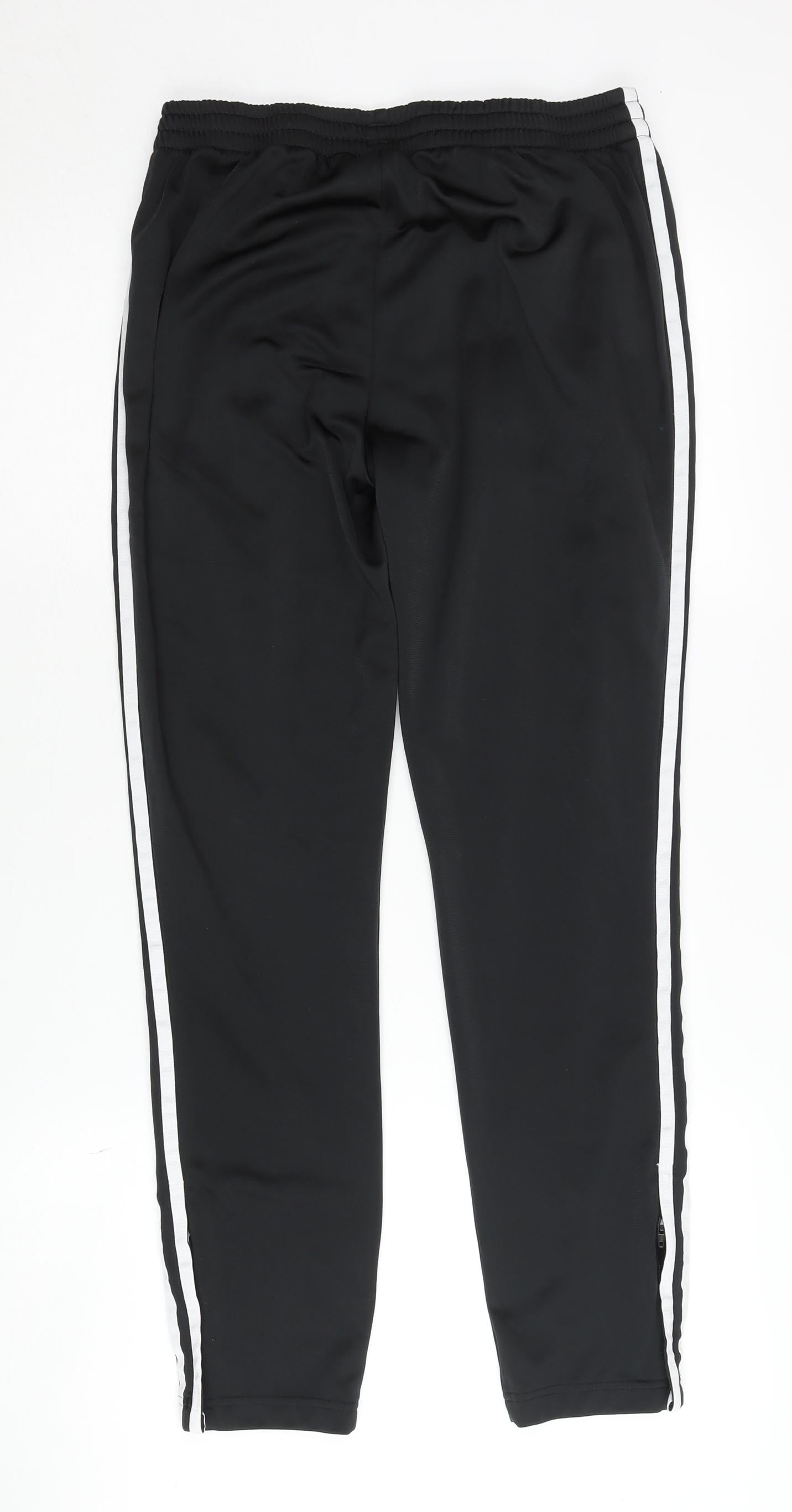 Adidas Unisex Black Track Pants Size 14 Regular Fit