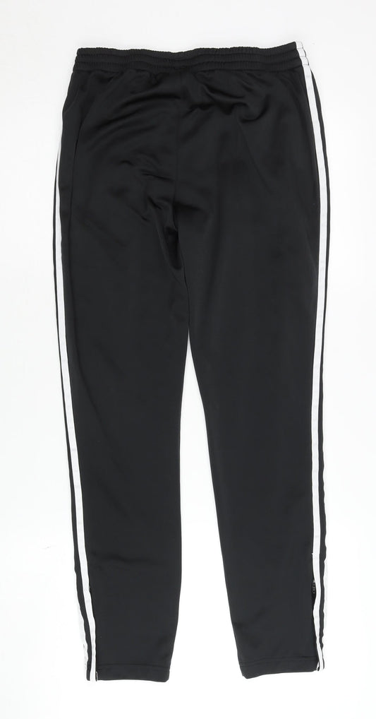 Adidas Unisex Black Track Pants Size 14 Regular Fit