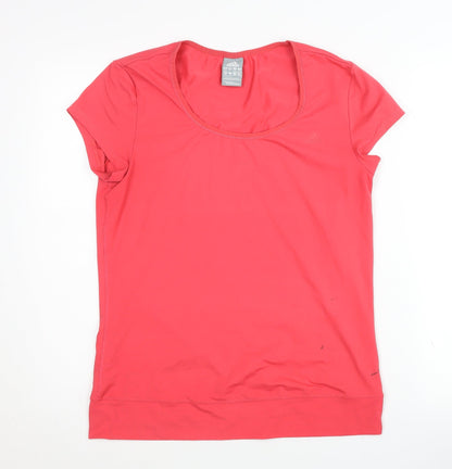 Adidas Women's Red T-Shirt, Size M, Quick Dry Activewear