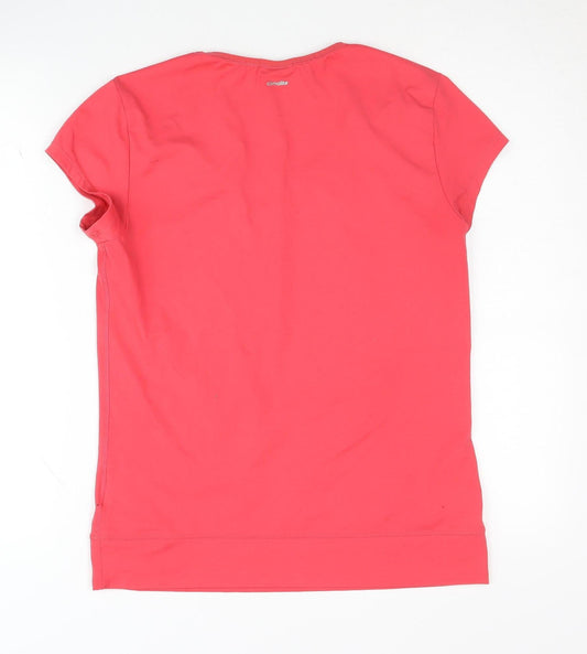 Adidas Women's Red T-Shirt, Size M, Quick Dry Activewear