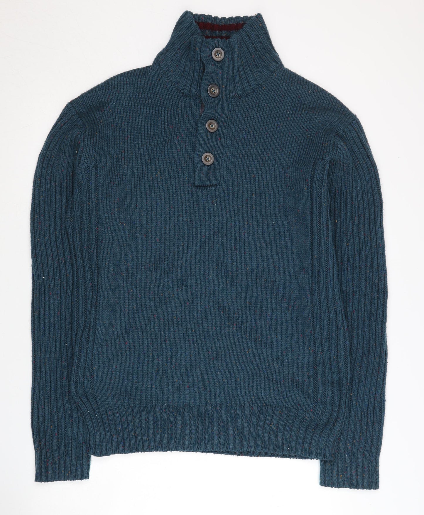 Joe Browns Men's Blue Henley Knit Jumper Size Regular