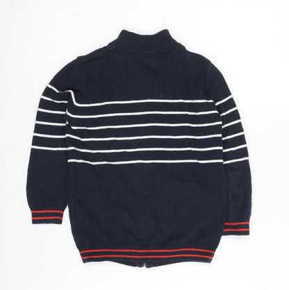 C&C Kids Boys Blue Striped Basic Jacket Size 5-6 Years