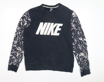 Mens UK Size M Nike Black Pullover Sweatshirt