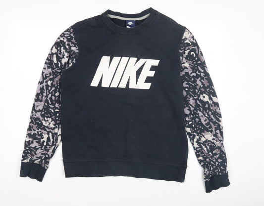 Mens UK Size M Nike Black Pullover Sweatshirt