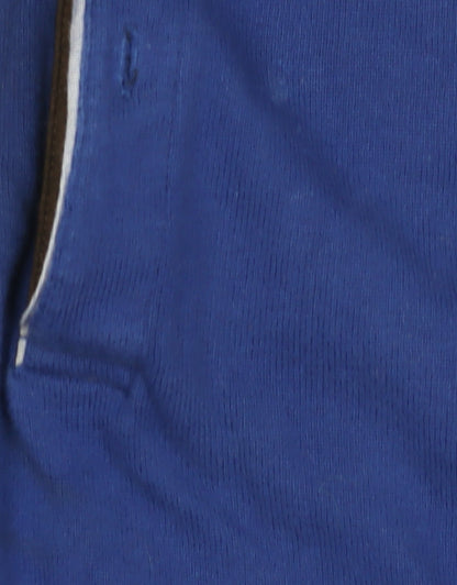 Massimo Dutti Men's Blue Long Sleeve Polo Shirt L