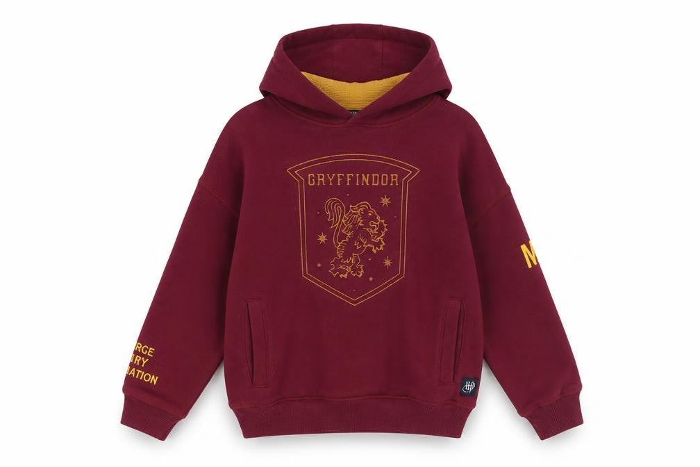 Front view of Marks & Spencer girls’ red harry potter pullover hoodie 8 years