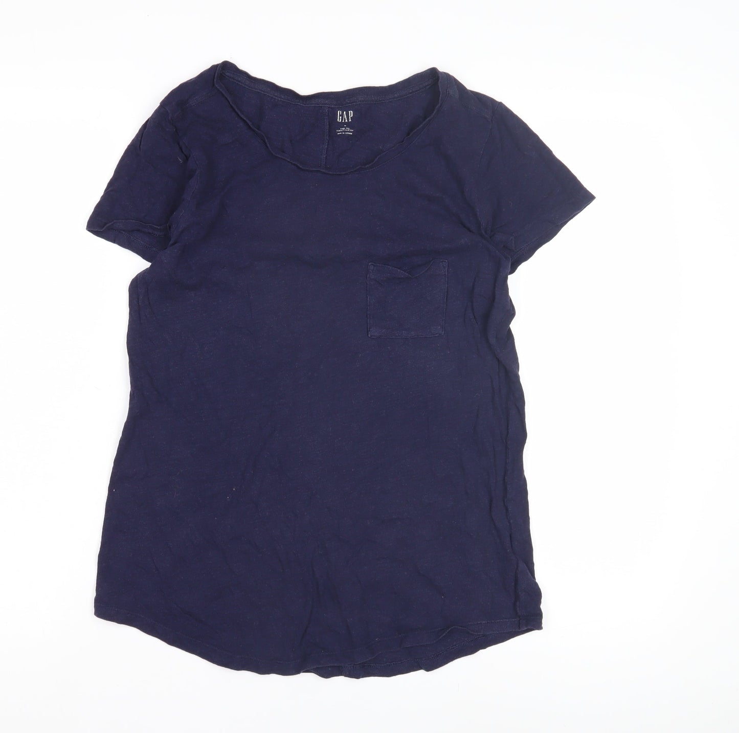 GAP Women's Blue M T-Shirt, Solid Casual Short Sleeve