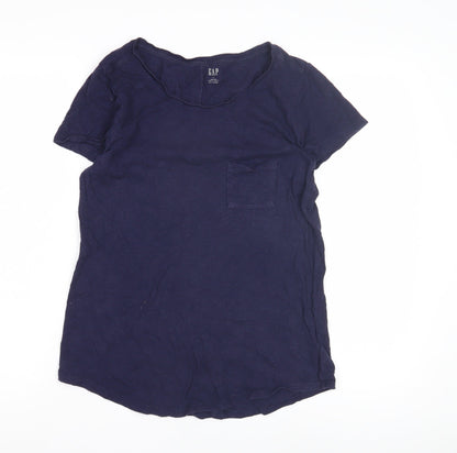 GAP Women's Blue M T-Shirt, Solid Casual Short Sleeve