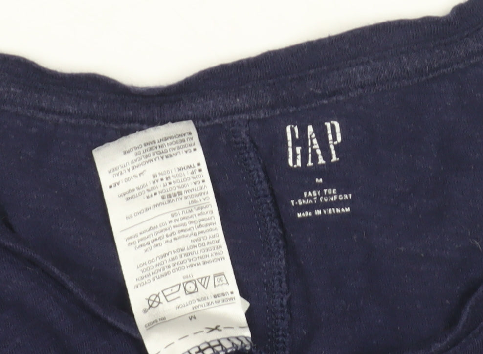 GAP Women's Blue M T-Shirt, Solid Casual Short Sleeve