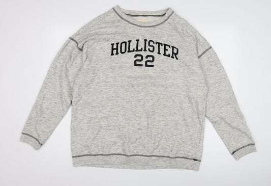 Mens UK Size M Hollister Grey Pullover Sweatshirt