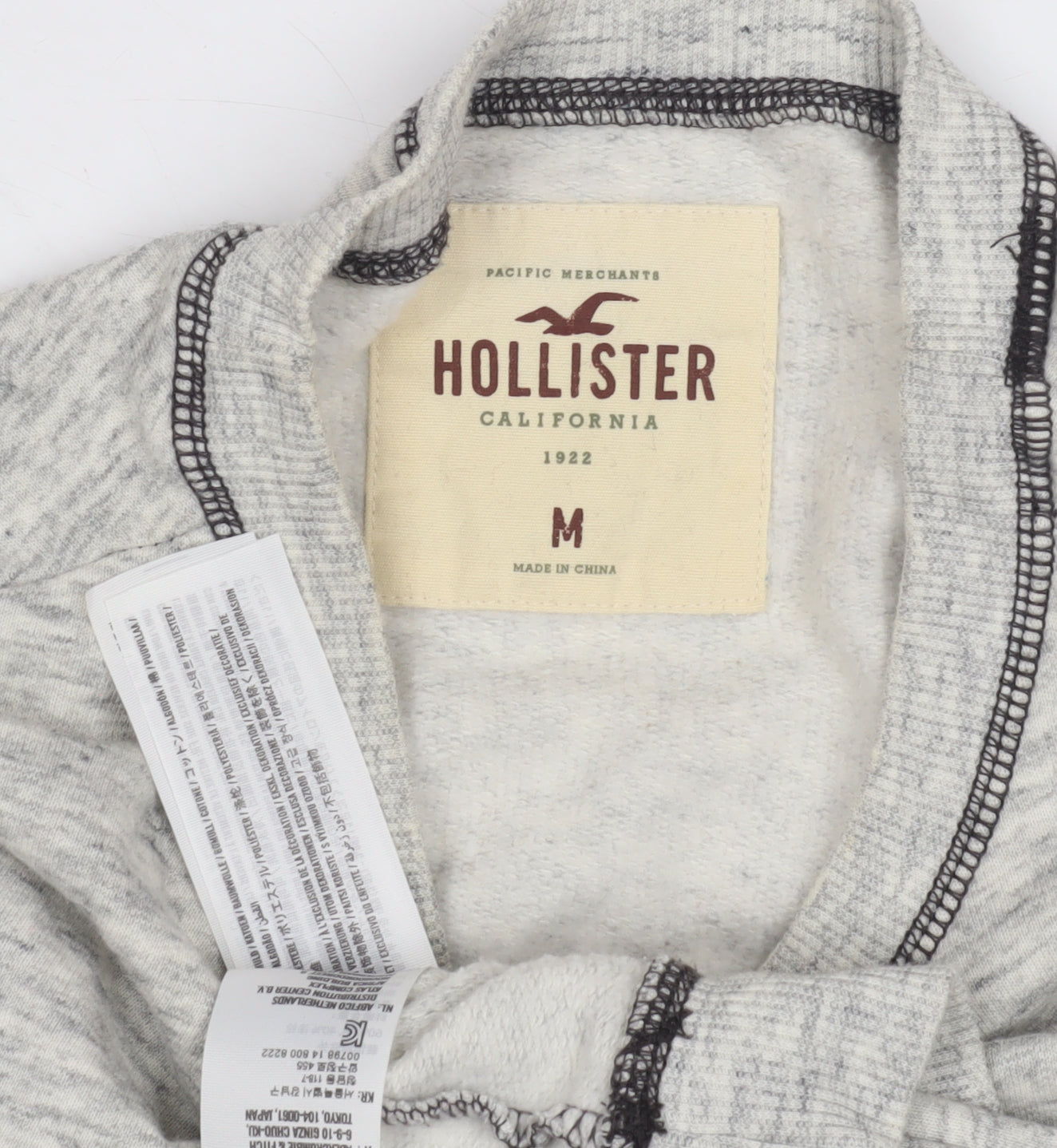 Mens UK Size M Hollister Grey Pullover Sweatshirt