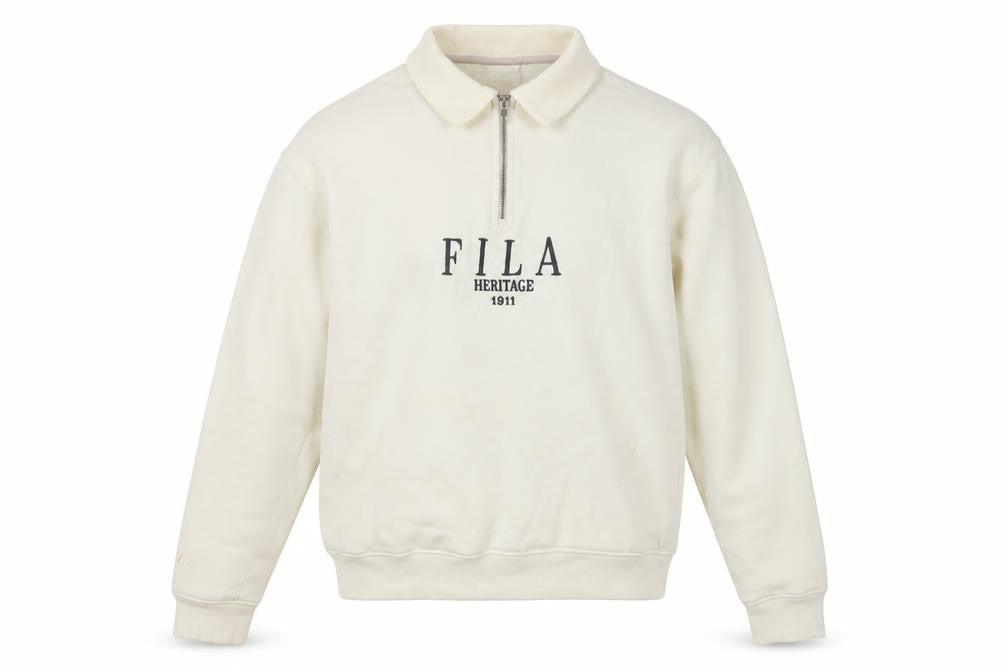 Unisex Adults UK Size S FILA Ivory Full Zip Sweatshirt