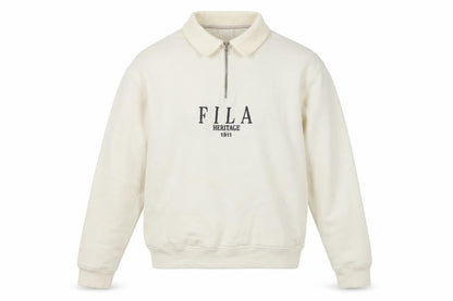 Unisex Adults UK Size S FILA Ivory Full Zip Sweatshirt