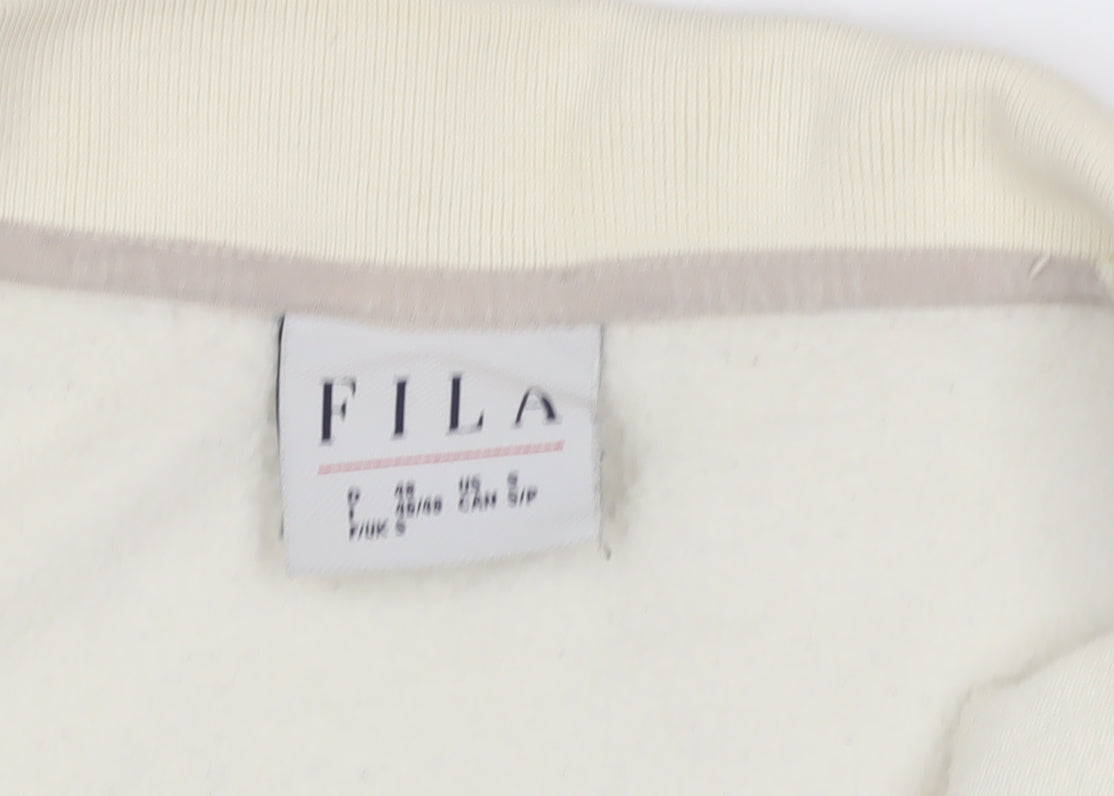 Unisex Adults UK Size S FILA Ivory Full Zip Sweatshirt