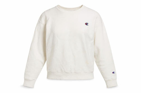 Front view of Champion Ivory Crew Neck Sweatshirt M unisex adults