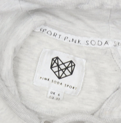 Pink Soda Women's Grey Hoodie UK 6 with Black Accents