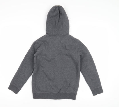 Russell Athletic Boys Grey Full Zip Hoodie, Graphic Logo, Regular Fit