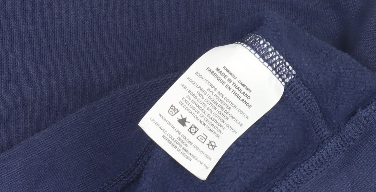 Nike Boys Blue Pullover Hoodie with Logo, Size L