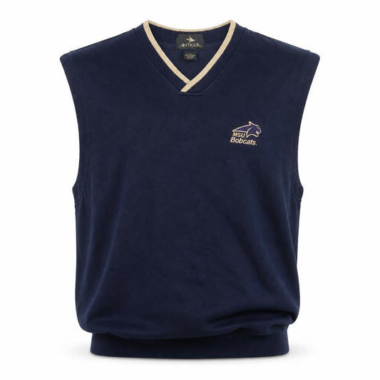 Antigua Men's Blue V-Neck Vest L, Uni Logo