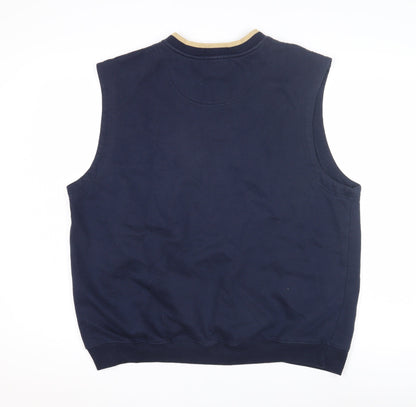 Antigua Men's Blue V-Neck Vest L, Uni Logo