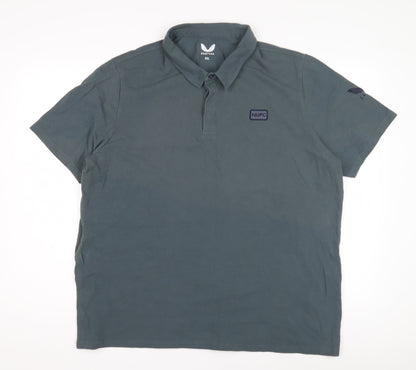 Castore Men's Grey Polo 2XL Short Sleeve Cotton
