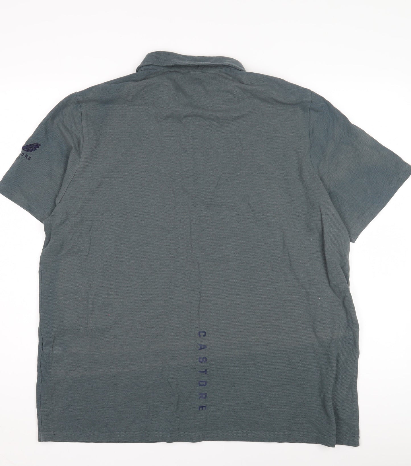 Castore Men's Grey Polo 2XL Short Sleeve Cotton