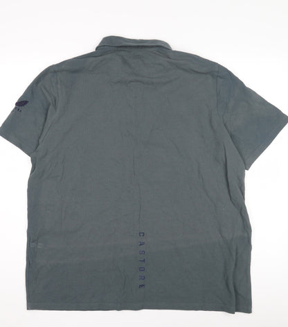 Castore Men's Grey Polo 2XL Short Sleeve Cotton
