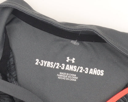 Under Armour Boys Grey 2-3Y Jersey Pullover Activewear Top
