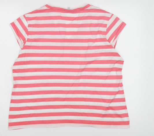 Jasper Conran Women's Pink Striped T-Shirt Size 16