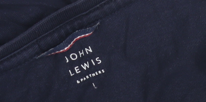 John Lewis Men's Blue Cotton T-Shirt L