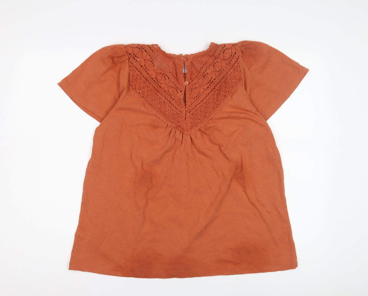 Womens UK Size 14 Fat Face Orange Basic Blouse
