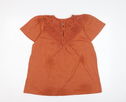 Womens UK Size 14 Fat Face Orange Basic Blouse